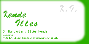 kende illes business card